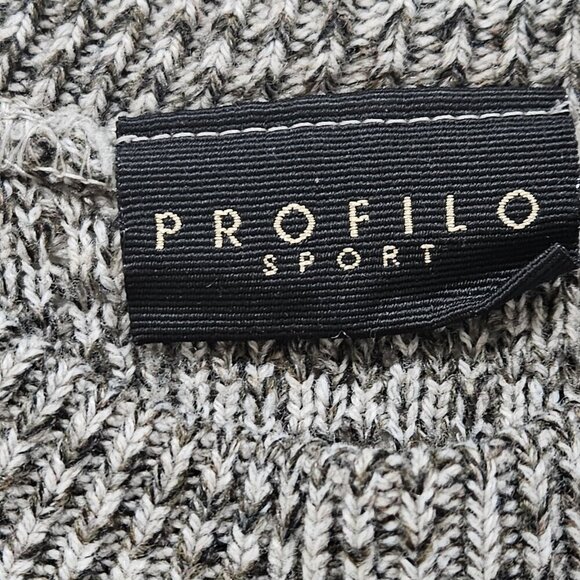 Profilo Sport Sweater Mens XL Marled Beige LS Crew Neck Wool Blend Preppy VTG - Picture 3 of 15